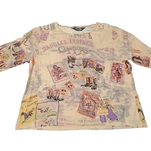 Take Two Clothing Co Damen T-Shirt Mehrfarbig Größe PL 100% Baumwolle Pullover - Bild 1 von 12