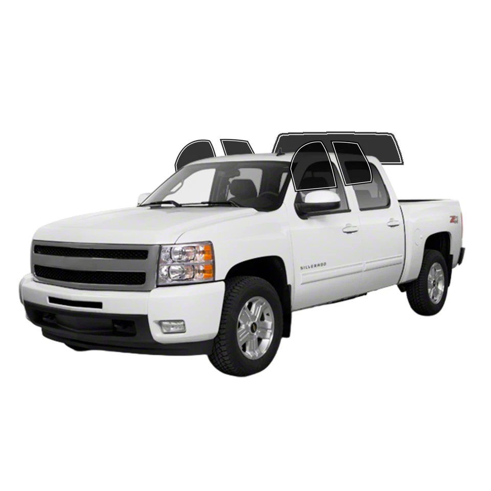 Película de ventana precortada para Chevy Silverado 1500 doble cabina 2007-2013 cualquier tono de tinte Foto 1 de 4