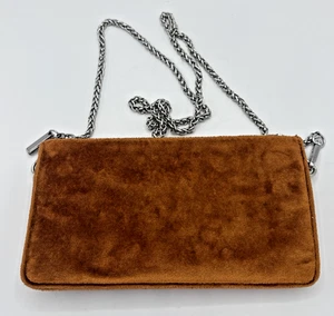 Urban Outfitters ROSIE Retro Velvet Crossbody Wallet Size Clutch Burnt Orange - Picture 1 of 10