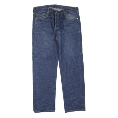 LEVI'S 501 Mens Jeans Blue Regular Straight Denim Medium W38 L31 Classic Button - Image 1 of 4
