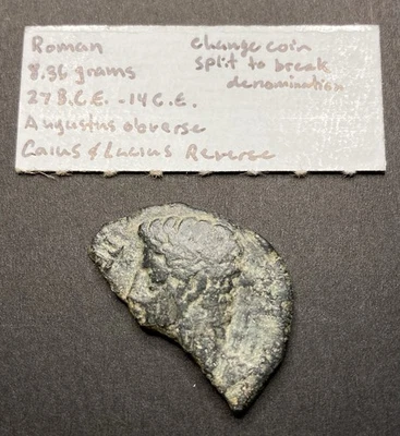 Ancient Roman Sestertius: Agustus OB Gaius & Lucius RE 27BC-14AD Julia Traducta - Image 1 of 4