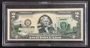 2003 Colorized Oregon Statehood $2 Dollar Note - Picture 1 of 3