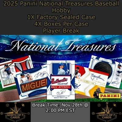 Eddie Collins 2025 Panini National Treasures Baseball Hobby 1X Case BREAK #2 - Image 1 of 3