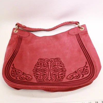 Vtg Antonio Melani Shoulder Handbag Red Medallion Embroiderd Purse Lined Bag - Image 1 of 4