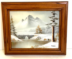 Vintage Original Winter Scene Oil Painting by Paul Carman - Picture 1 of 16