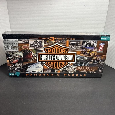 Sealed Harley Davidson Panoramic Puzzle (750 Piece) - Buffalo Games - Image 1 of 4