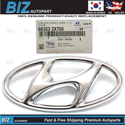 Genuine Front Bumper Grille Emblem for 2014-2016 Hyundai Elantra 86353-3X700 - Image 1 of 4