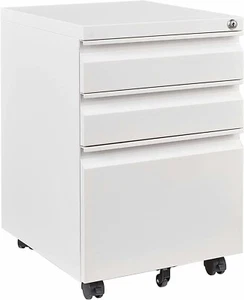 3 Drawer Mobile Vertical File Cabinet,Under Desk Lockable Storage Office Cabinet - Picture 1 of 6