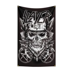 Slayer Thrash Metal Band Bandiere Arazzo Appeso a Parete Striscione Poster Decorazione 3x5Ft - Foto 1 di 19
