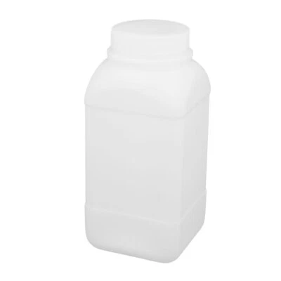 UXCELL 1000ml HDPE Plastic Bottle White DIY Square Bottle w Thicker Cover