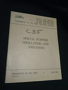 US Dept of Army TM 11-670 Osciladores y Amplificadores de Propósito Especial Manual 1952 - Imagen 1 de 11