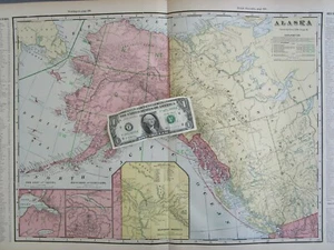 AK 1910 ALASKA Cram STEAM RAILROADs Map. CHILCOOT PASS RR, KLONDIKE MINES - Picture 1 of 12