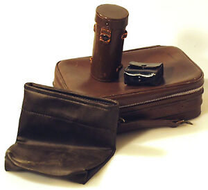 Brown Leatherette Equipment Case, 3 Misc Cases