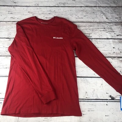 Columbia Sportswear Mens T-Shirt Graphic Medium Long Sleeve Back Hiking Logo NEW - Image 1 of 4
