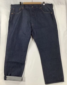 Vintage Levi's 501 Indigo Dark Blue Denim Jeans W44 L28 EUC XL Western Work Wear - Picture 1 of 11