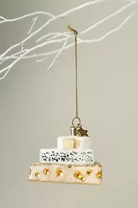 Anthropologie Tre Formaggi Ornamento Brie, Blu e Svizzero Nuovo con etichette - Foto 1 di 8