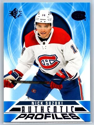 2020-21 Upper Deck SP Nick Suzuki Blue Parallel Authentic Profiles Insert #AP-10 - Image 1 of 2