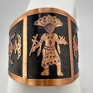 Brazalete ancho vintage de cobre de los años 50 y 60 Kachina Spirit Dancer Southwest - Imagen 1 de 7