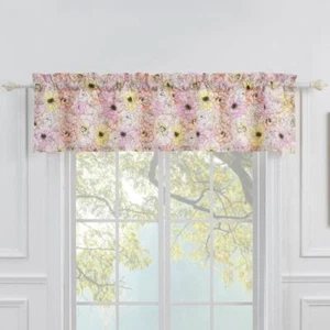 Greenland Home Fashion Misty Bloom Bow Tie Window Kitchen Curtain Valance - Pink - Picture 1 of 4