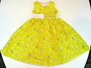 KID FASHION Dress Sz 2 Girl's Bright Yellow Sundress Lightweight Fully Lined EUC - Picture 1 of 9