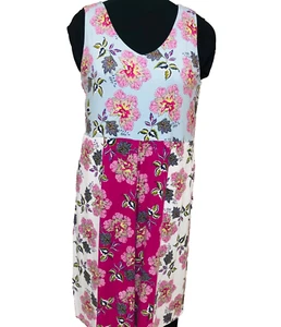 J Jill Midi Dress Women L Tall Floral Patchwork Stretch Midi Empire Wst V Neck - Picture 1 of 9