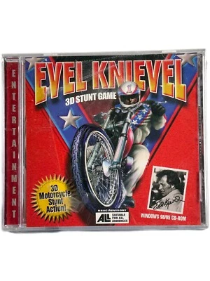 Vintage 90s EVEL KNIEVEL 3D Stunt Video Computer Game CD-ROM Windows 98/95 1998 - Image 1 of 4