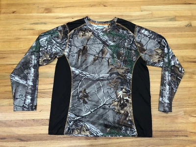 Realtree Men L Gray Camouflage Crew Neck Polyester Logo Graphic Hunting Shirt - Image 1 of 4
