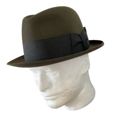 Lee Fifth Avenue Vintage Men’s Fodera Hat Water Bloc Size 6 7/8 Leather Fit. - Image 1 of 4