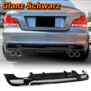 Difusor negro brillante faldón trasero difusor trasero para BMW Serie 1 E82 M paquete 2007-13 - Imagen 1 de 11