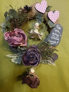 K24.1. Türkranz  Landhaus Natur Rosen Spruch - Bild 1 von 6