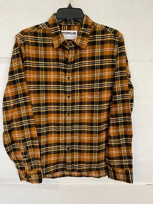 CATERPILLAR FLANNEL SHIRT MENS SIZE S SMALL RUST BLACK PLAID NWOT - Image 1 of 2