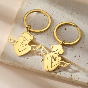 Llavero Alas Amor Madre Acero Inoxidable Llavero Joyería Accesorios Regalo - Imagen 1 de 14