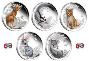 Bush Babies I Australia 2010-2011 Perth Mint Pure Silver 5-Coin Set Full Perfect - Picture 1 of 9