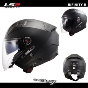CASCO JET MOTO SCOOTER LS2 INFINITY II MATT BLACK NERO OPACO TAGLIA S ECE 22.06 - Foto 1 di 2