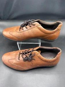 Geox Respira Men's Symbol Brown Leather Lace-Up Sneaker Shoes Size 40 - Picture 1 of 5