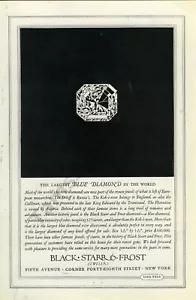 1924 Negro Starr Frost Diamantes Joyería Gema IMPRESIÓN ANUNCIO Casi 100 años (3359) - Imagen 1 de 1