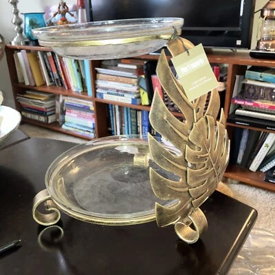 Pier 1 Imports two tier serving platter tropical design NWT - Image 1 of 4