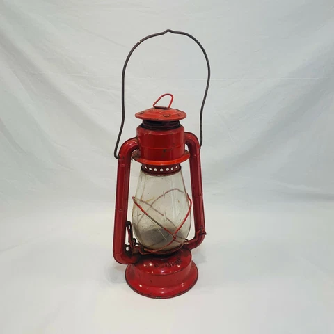 Vintage DIETZ Junior Number 20 Red Lantern - Broken Globe - Decor Parts Repair Cover