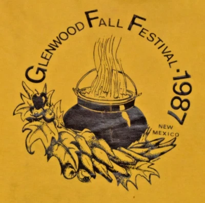 Camiseta Vintage Pantalla Estrellas Talla M 1987 Amarillo Mostaza Glenwood Festival de Otoño Foto 1 de 4