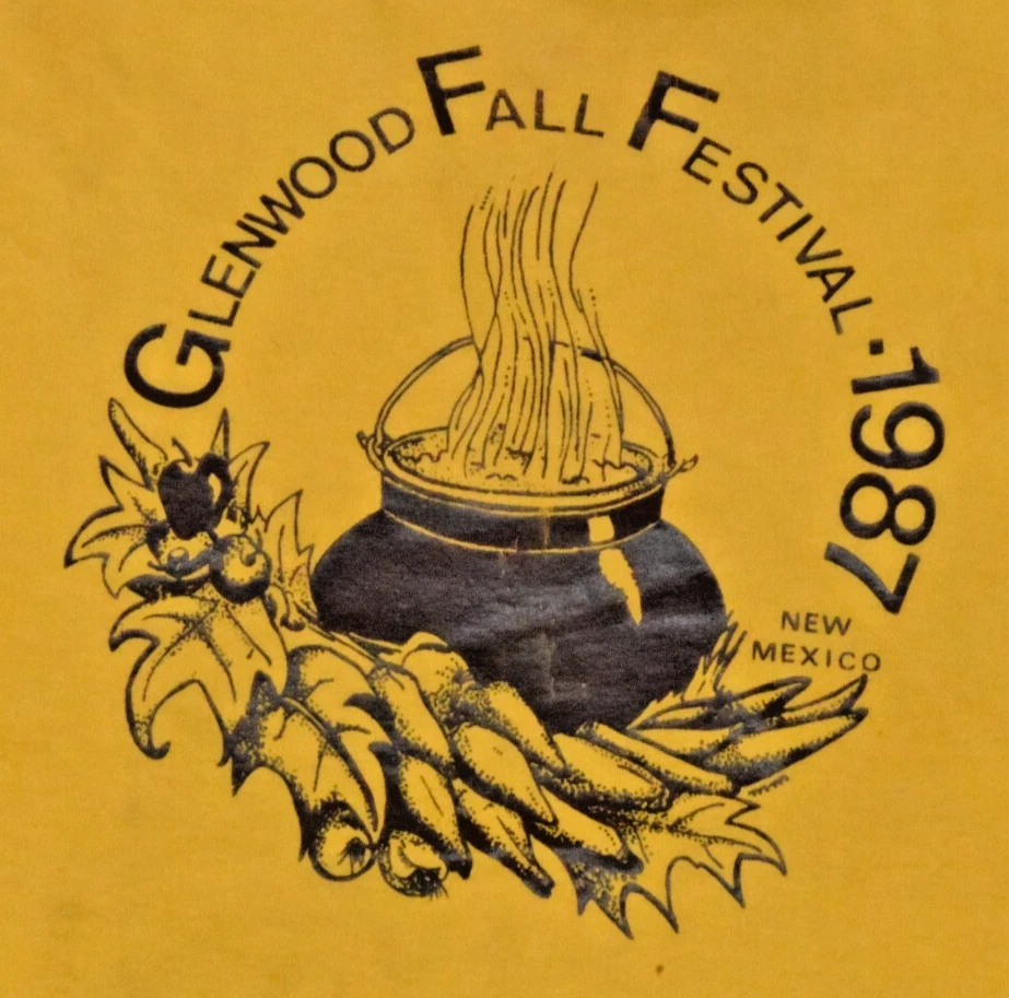 Camiseta Vintage Pantalla Estrellas Talla M 1987 Amarillo Mostaza Glenwood Festival de Otoño Foto 1 de 4