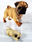 Realistic PUG DOG & PUPPY Detailed Standing  Dog Sculpture