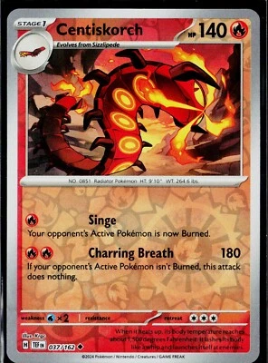 Centiskorch 037/162 Sv05: Temporal Forces Reverse Holo - Image 1 of 2