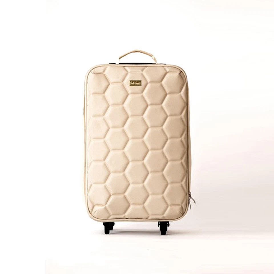 Reisekoffer Trolley Reisetasche Stoffkoffer Beige Gepäck Koffer Handgepäck - Bild 1 von 1
