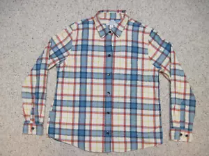 LL Bean Damen Small Petite Plaid Button Up Soft Flanell Hemd Beige Rot Outdoor - Bild 1 von 10