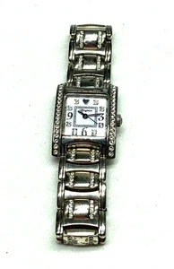Reloj Pulsera Brighton Turín Plata Cristales Transparentes Necesita Batería - Imagen 1 de 6