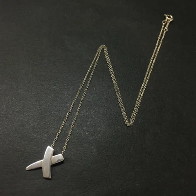 EGA TIFFANY&CO. Silver 925 Paloma Picasso X Pendant Necklace/2BK0573 - Image 1 of 4