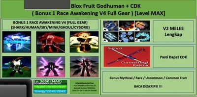 Blox Fruits - Godhuman + CDK (Bonus 1 Race Awakening V4 Full Gear) - Image 1 of 4