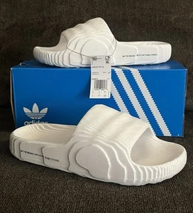 Adidas Originals Adilette 22 Sandals White Color Men’s Size 9 - Picture 1 of 12
