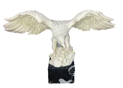 A Santini Eagle Molded Marble Sculpture Alabaster American Airlines Pilot 1960s - Image 1 of 4
