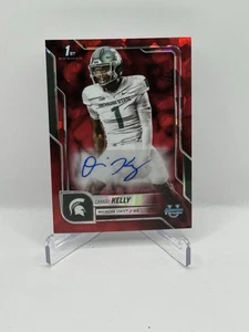 2025 Bowman Chrome U Sapphire Omari Kelly 1° Auto Rosso 1/5 Stato del Michigan - Foto 1 di 2